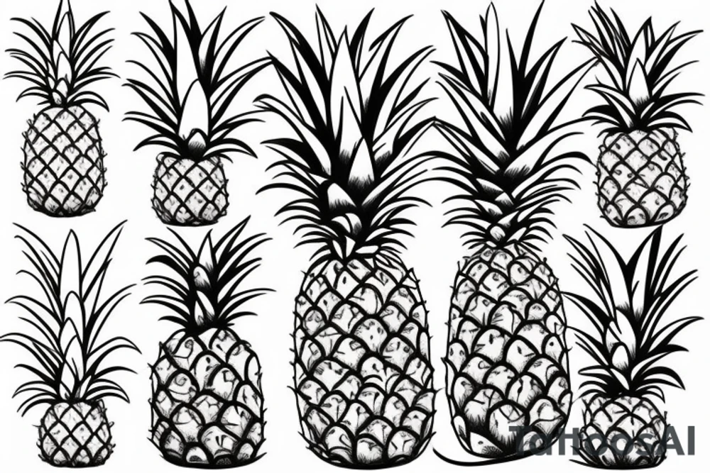 Upside down pineapple tattoo idea