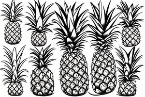 Upside down pineapple tattoo idea