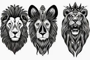 lion in a dog headdress tattoo idea