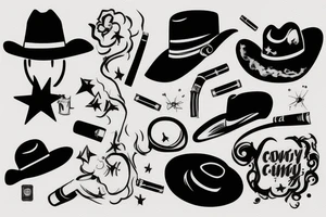 Cowboy smoking a cigarette tattoo idea