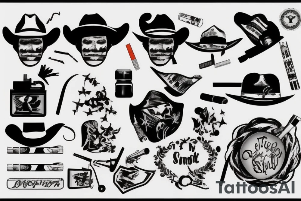 Cowboy smoking a cigarette tattoo idea