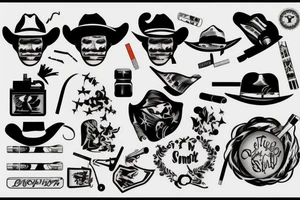 Cowboy smoking a cigarette tattoo idea