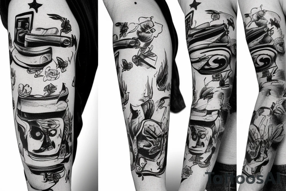 Cowboy smoking a cigarette tattoo idea