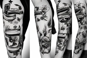 Cowboy smoking a cigarette tattoo idea
