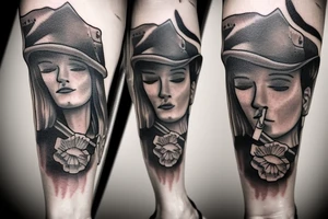 Cowboy smoking a cigarette full body tattoo idea