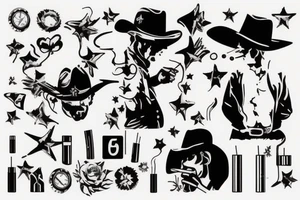 Cowboy smoking a cigarette tattoo idea