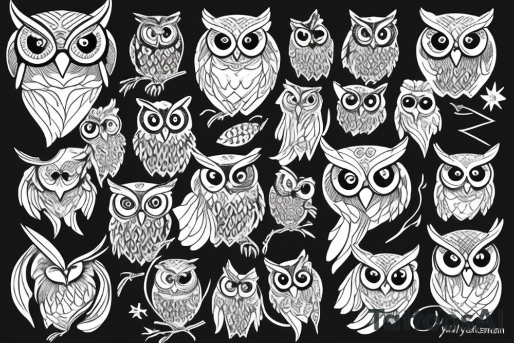 Owl in elysium tattoo idea