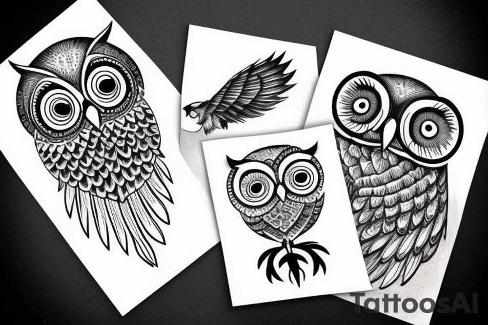 Owl in elysium tattoo idea