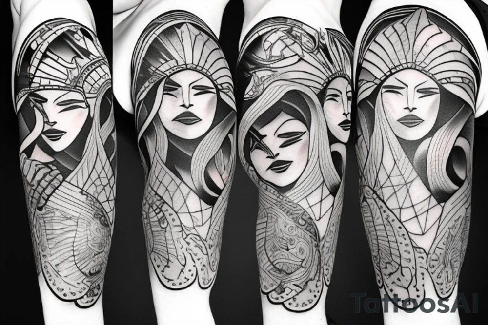 Female warrior tattoo idea