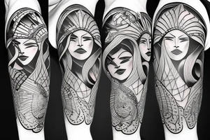 Female warrior tattoo idea