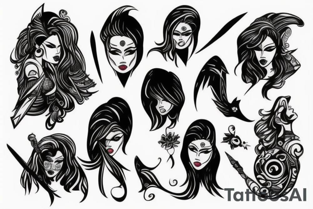 Female warrior tattoo idea