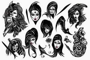 Female warrior tattoo idea