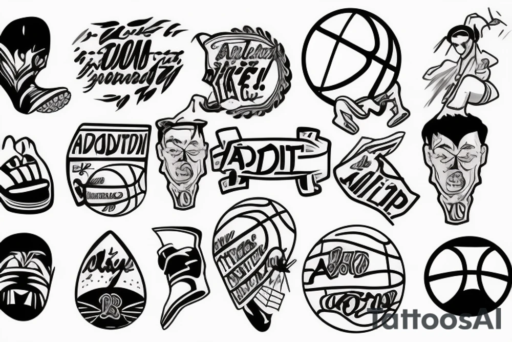 The word addict on a basketball tattoo idea