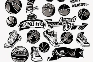 The word addict on a basketball tattoo idea
