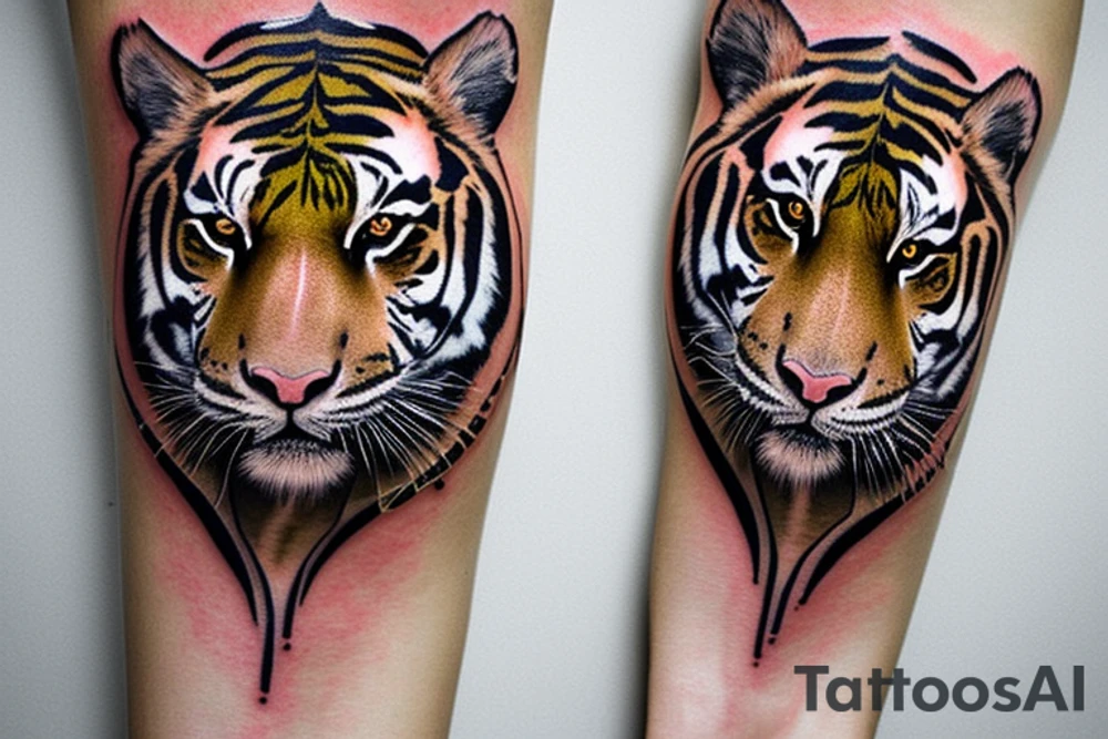 A bengal tiger on forearm tattoo idea