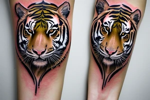 A bengal tiger on forearm tattoo idea