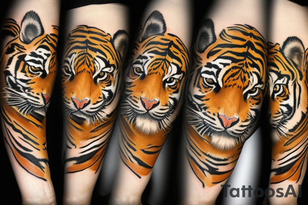 A bengal tiger on forearm tattoo idea