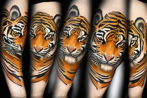 A bengal tiger on forearm tattoo idea