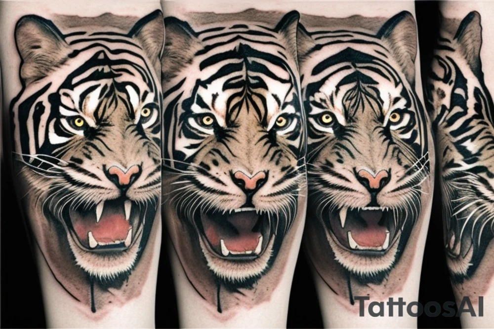 A bengal tiger on forearm tattoo idea