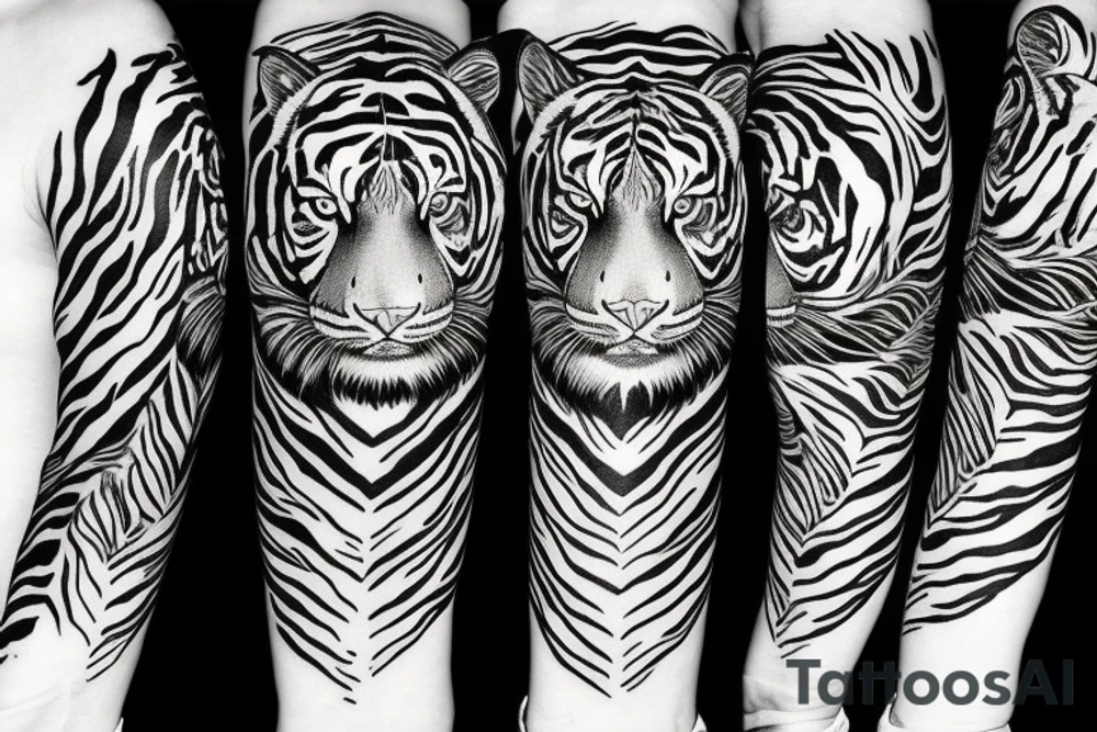 A bengal tiger on forearm tattoo idea