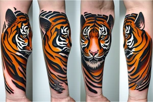 A bengal tiger on forearm tattoo idea