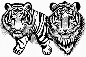 A bengal tiger in jungel on forearm tattoo idea