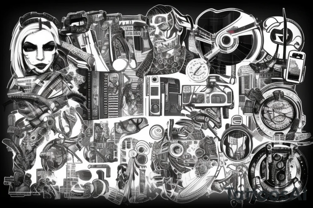Cyberpunk sleve tattoo idea