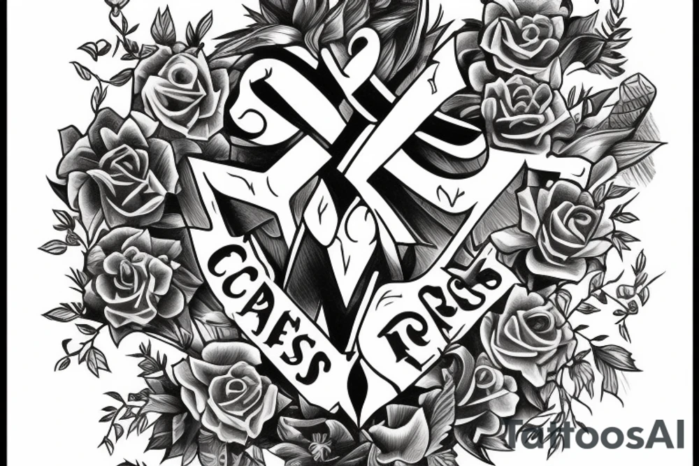 Cross word tattoo idea