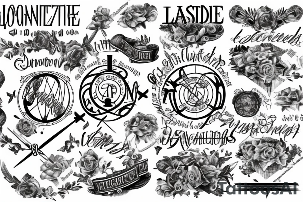 Cross word longitude and latitude tattoo idea