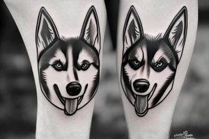 Vegan husky plays soccer tattoo idea