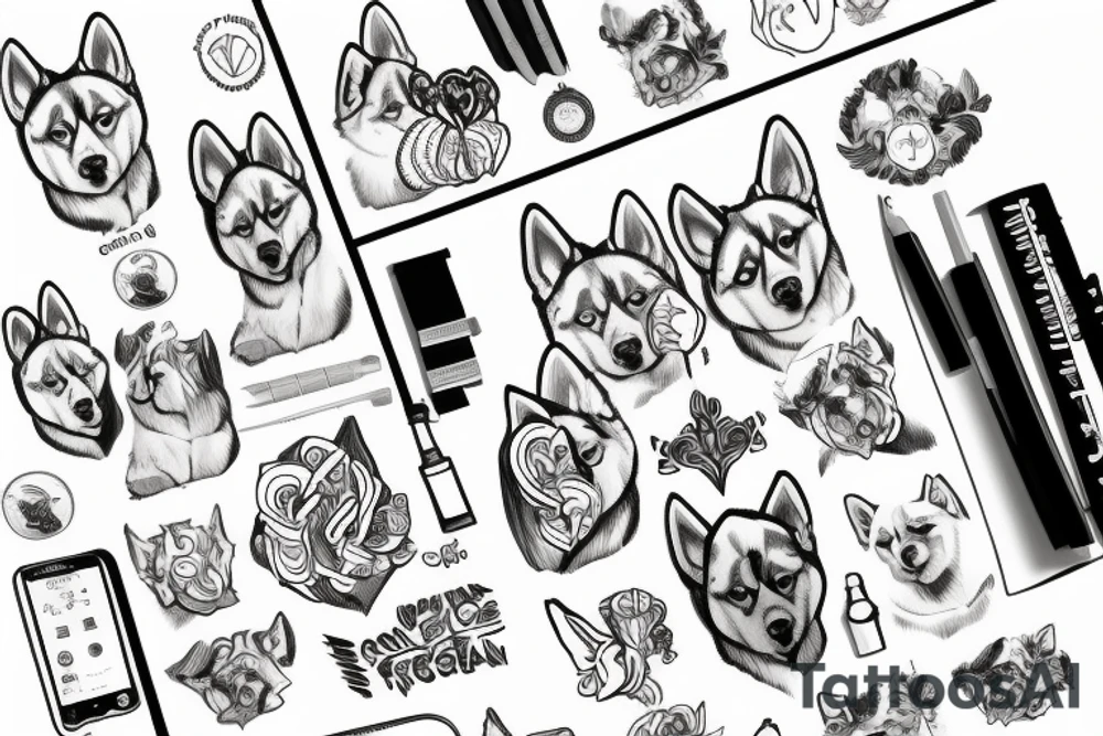 Vegan husky tattoo idea