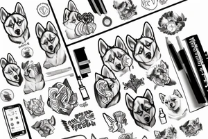 Vegan husky tattoo idea
