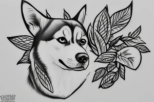 Vegan husky tattoo idea