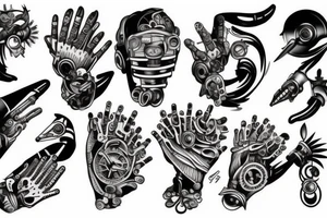 mechanical arm tattoo idea