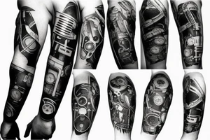 cyberpunk 
mechanical arm tattoo idea