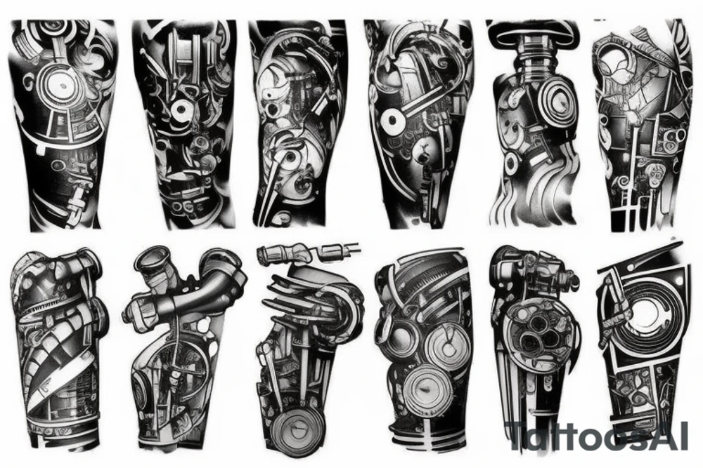 cyberpunk 
mechanical arm tattoo idea