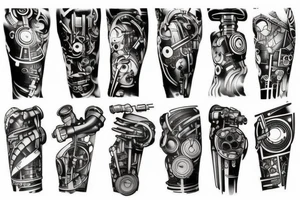 cyberpunk 
mechanical arm tattoo idea