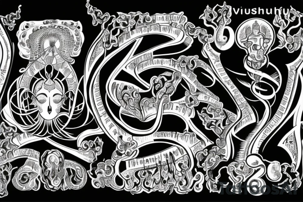 black Vishuddha infinitum, 33, music chords tattoo idea