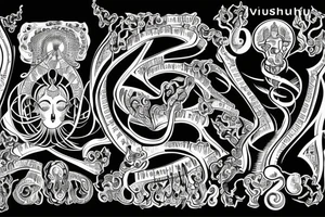 black Vishuddha infinitum, 33, music chords tattoo idea