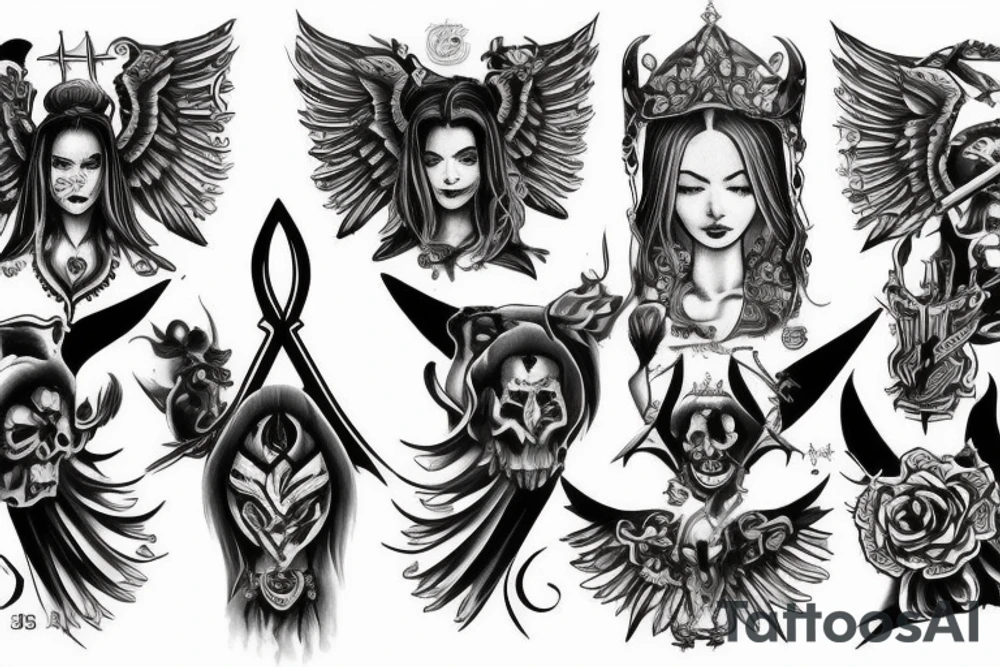 ordo ab chao and lux in tinebris with 333 angels tattoo idea