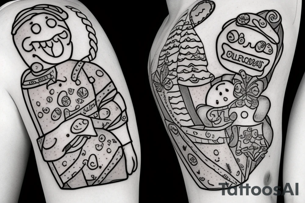gingerbread man tattoo idea