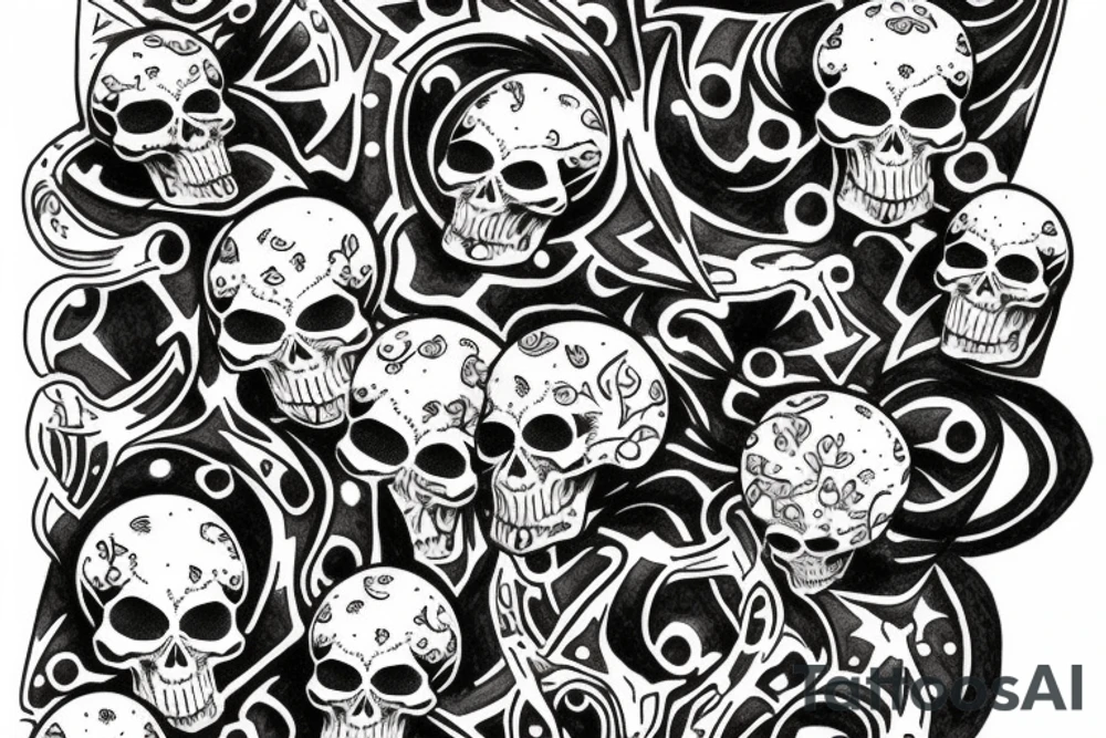 skull in infinity space tattoo idea