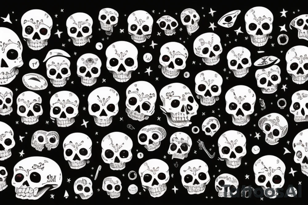 skull in infinity space tattoo idea