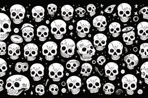 skull in infinity space tattoo idea
