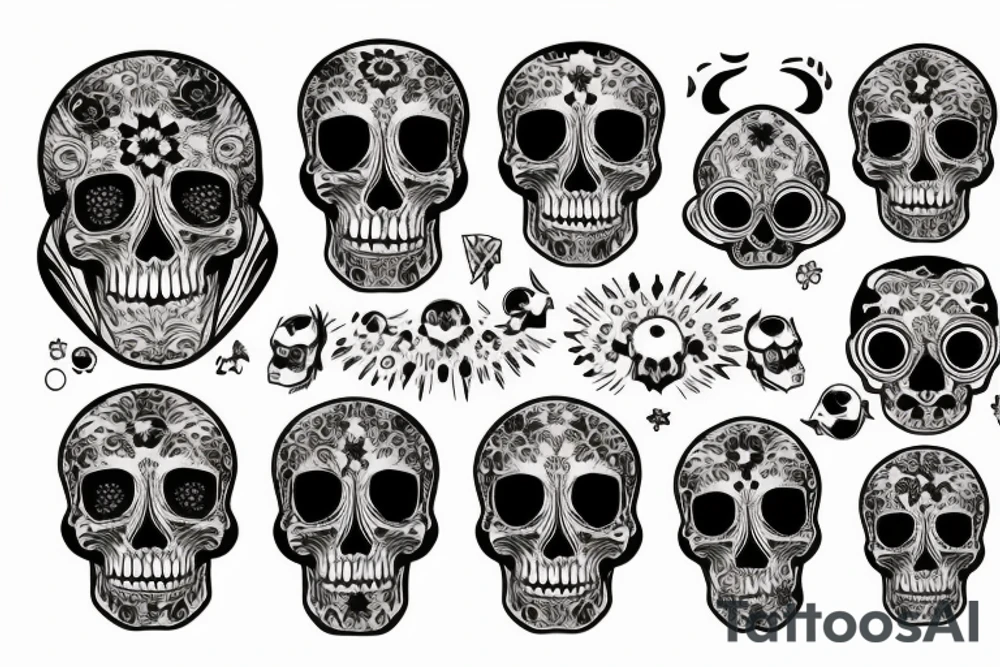 skull in infinity space tattoo idea