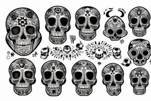 skull in infinity space tattoo idea