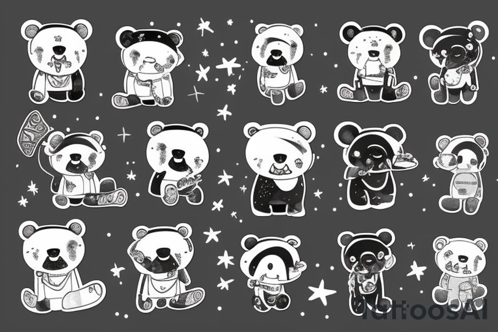 bear in big city tattoo idea