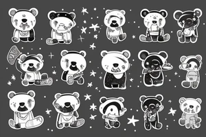 bear in big city tattoo idea