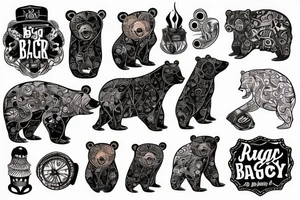 bear in big city tattoo idea