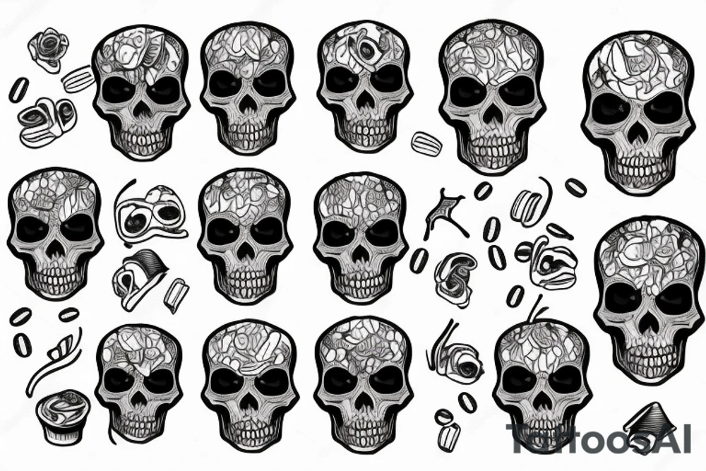 Coffee, Skeleton tattoo idea
